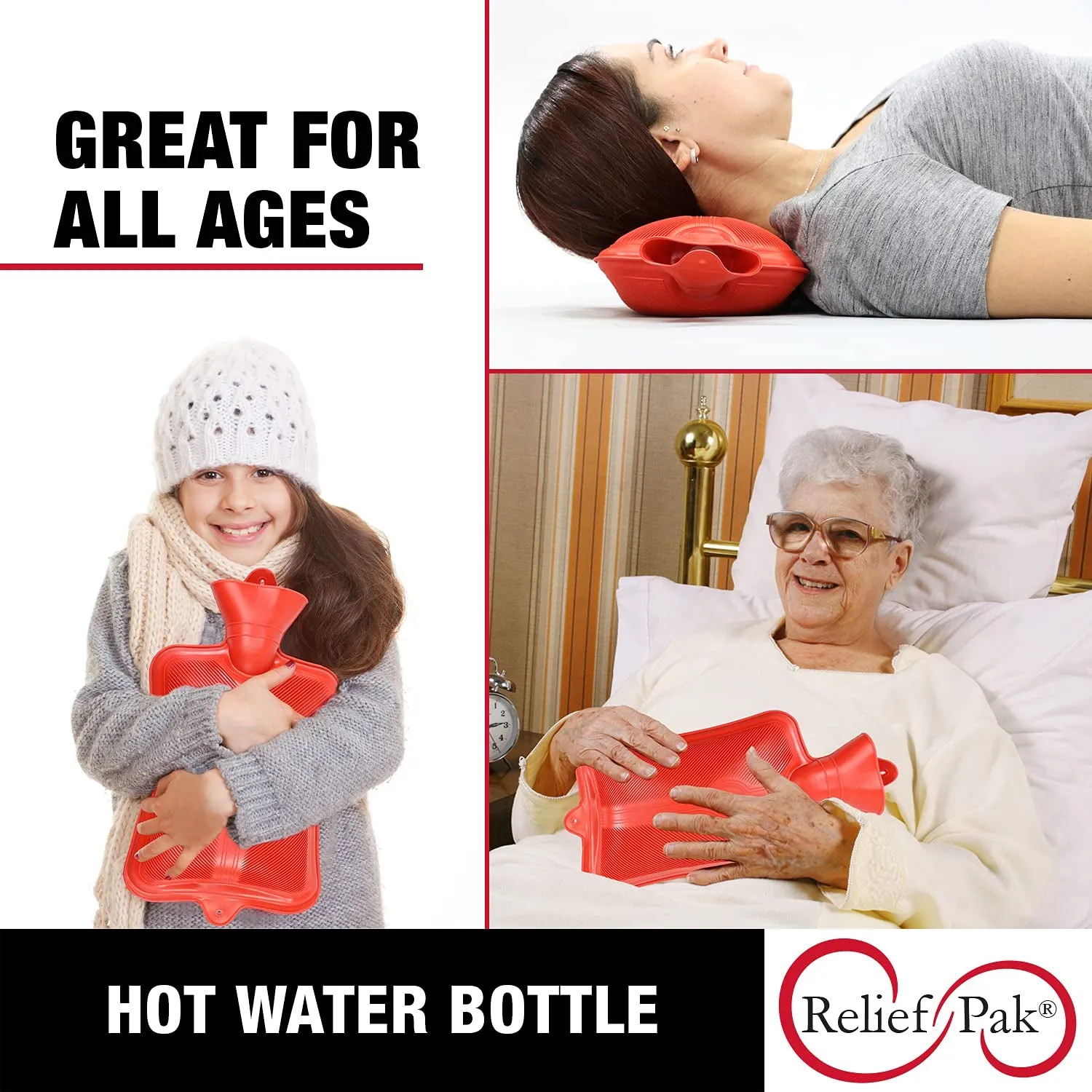 0384 (Large) Rubber Hot Water Heating Pad Bag for Pain Relief