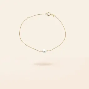 14K Gold Single Pearl Bracelet