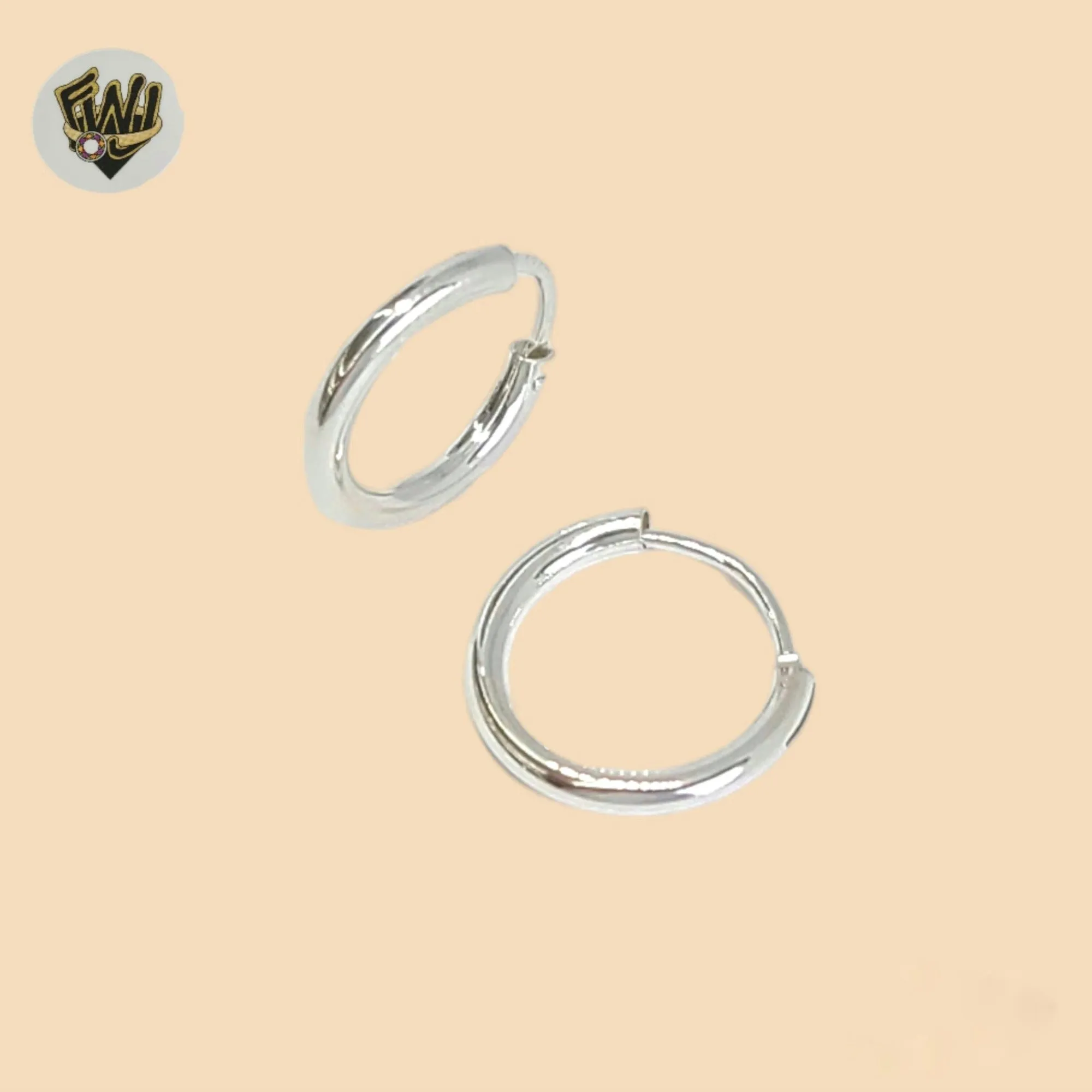 (2-4008-1) 925 Sterling Silver - Small Plain Round Hoops.