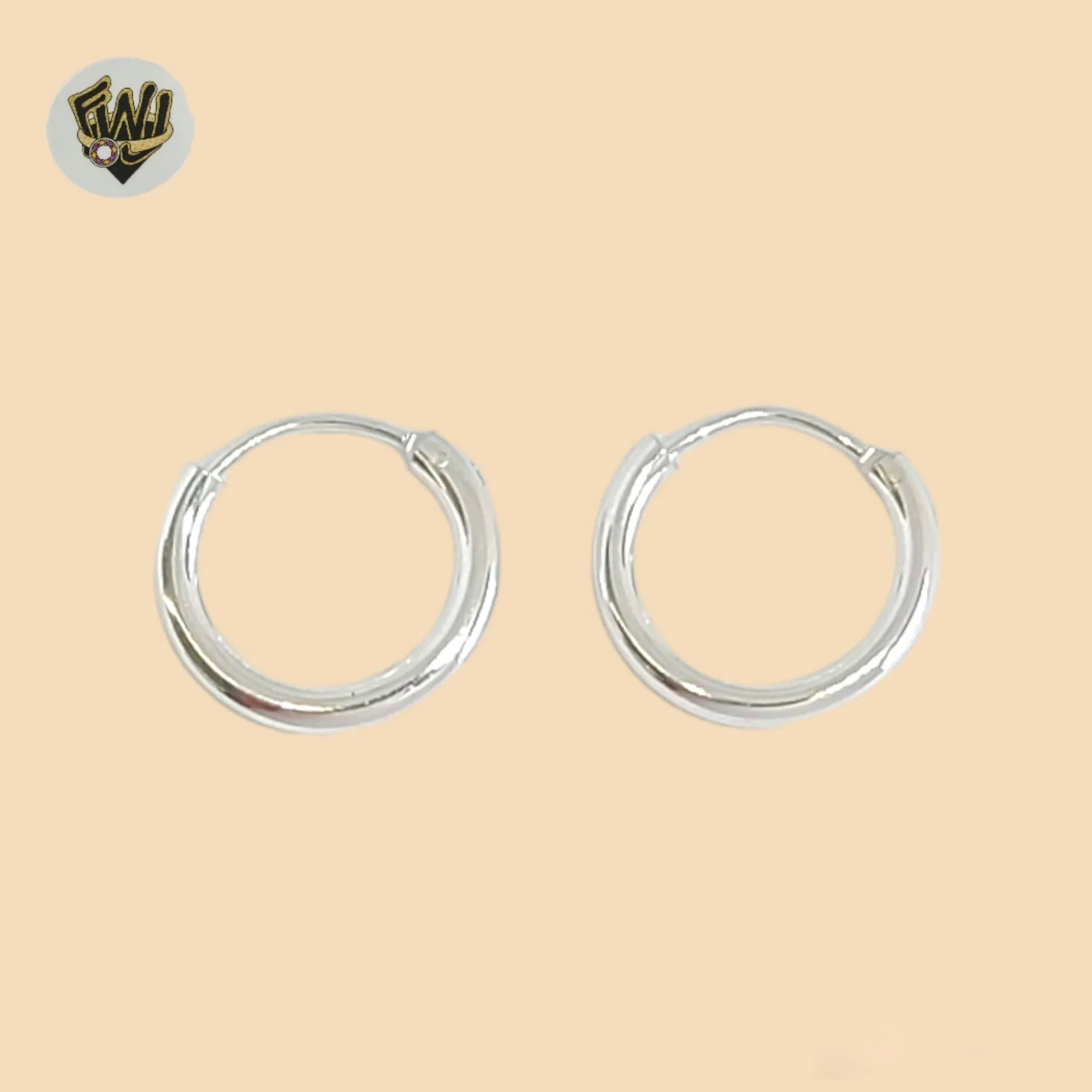 (2-4008-1) 925 Sterling Silver - Small Plain Round Hoops.