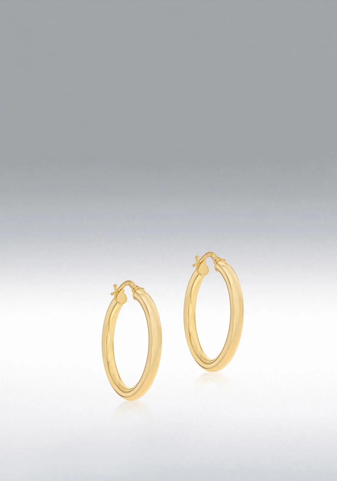 9 Carat Gold 20mm Creole Hoop Earrings, Gold