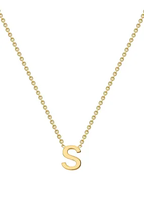 9 Carat Gold Initial S Necklace, Gold