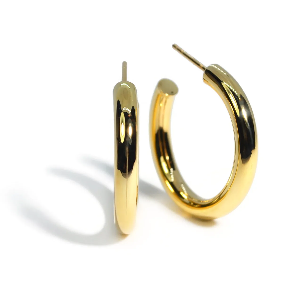 AFJ Gold Collection - Small Hoop Earrings, Yellow Gold