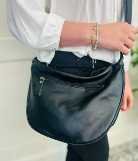 Black Crescent Sling Bag