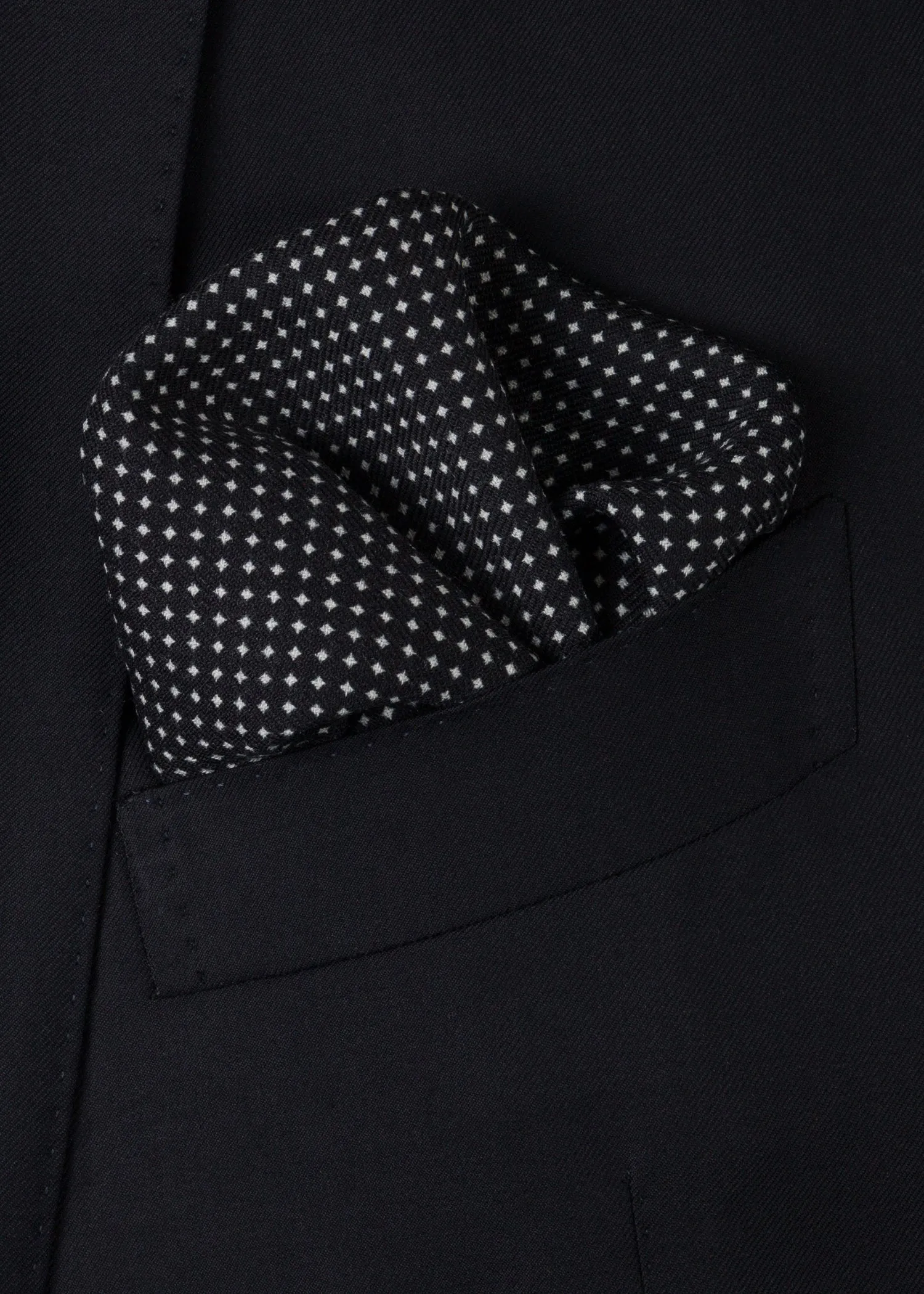 Black White Pocket Square