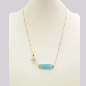 Chalcedony Rectangular Single Pendant