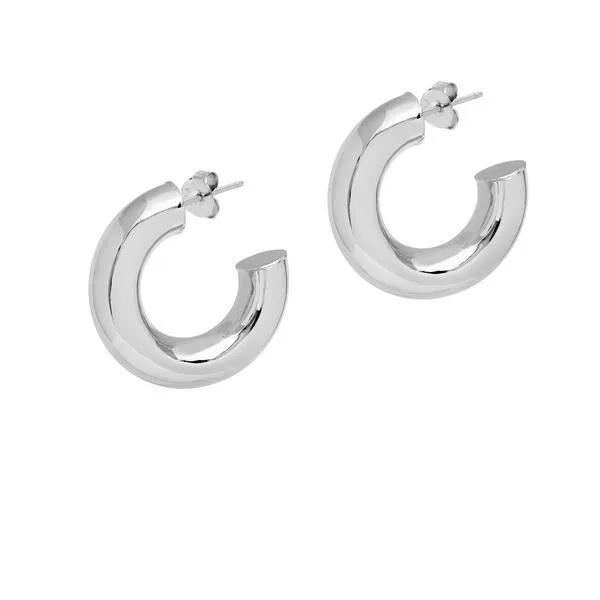 Chunky Silver Hoops - Small