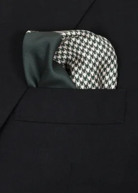 Dark Green White Pocket Square