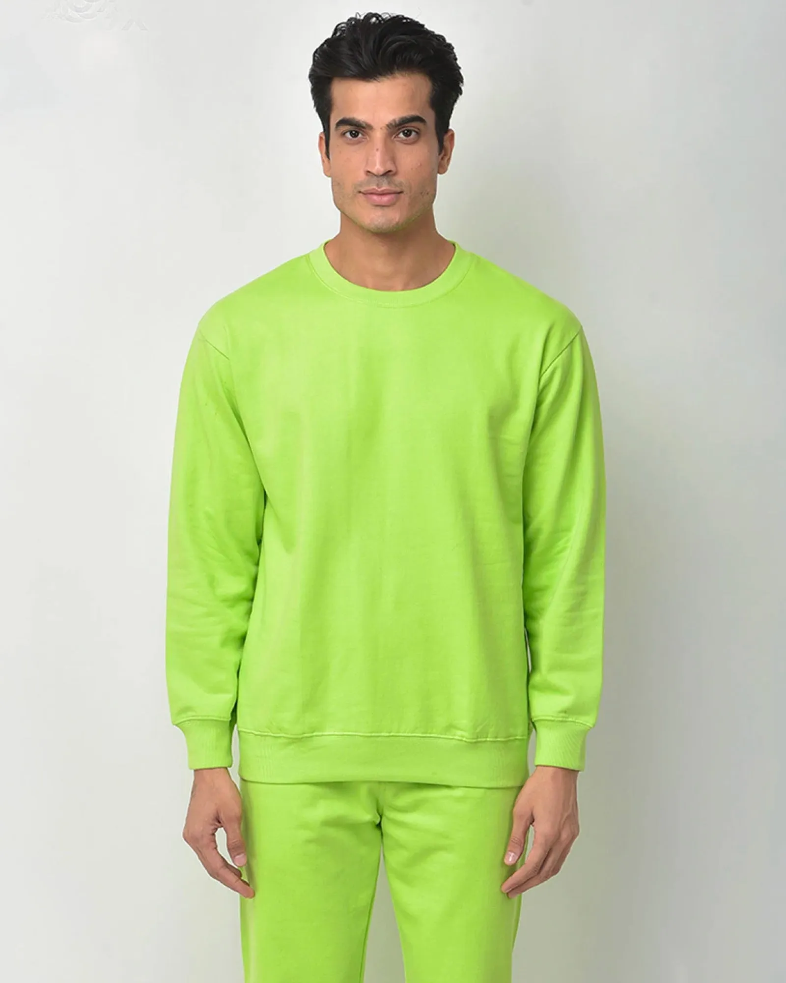 Drop Shoulder Sweatshirt: Neon Green