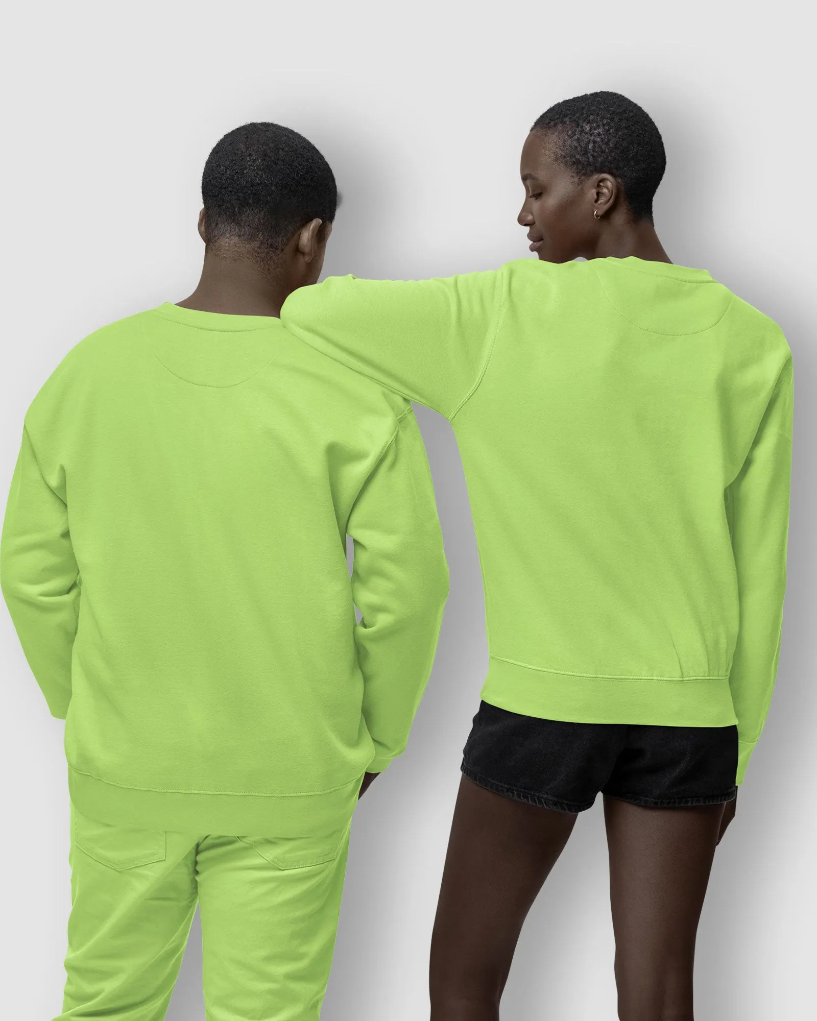 Drop Shoulder Sweatshirt: Neon Green