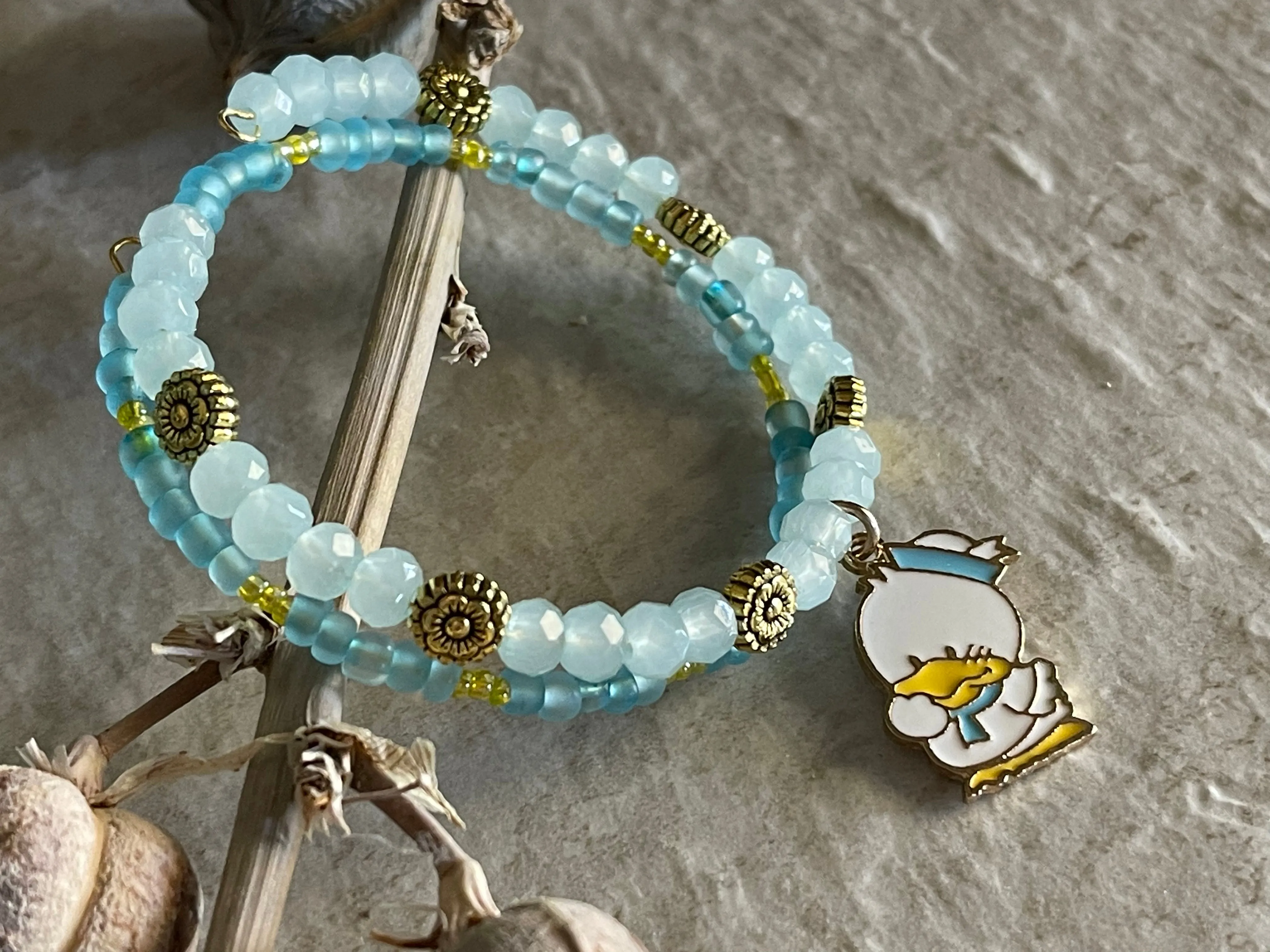 Duck Memory Wire Wrap Bracelet