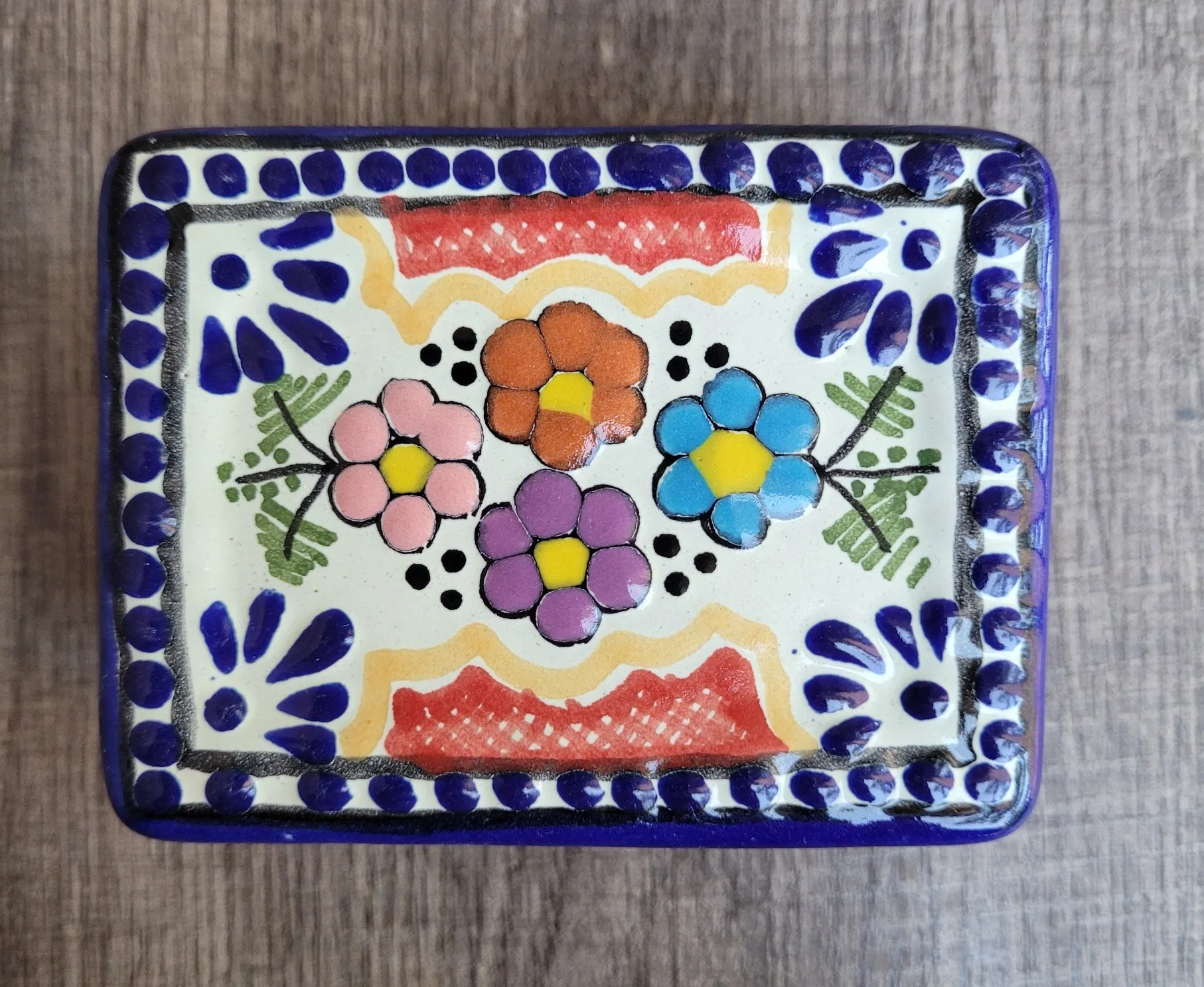 Flowers Talavera jewelry box