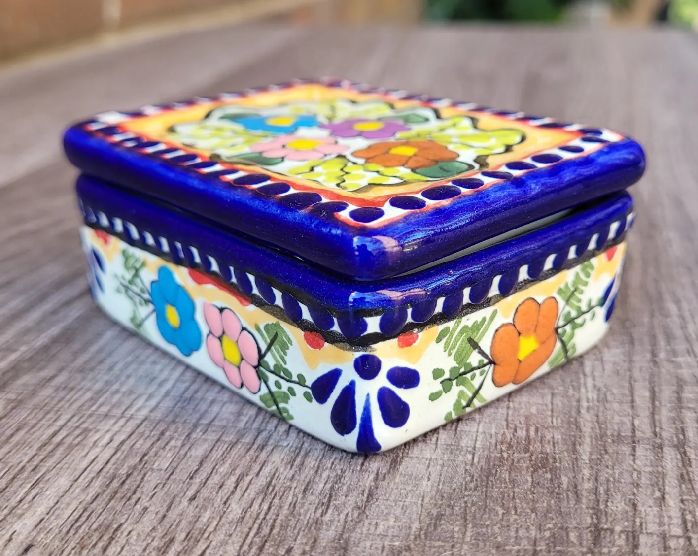 Flowers Talavera jewelry box