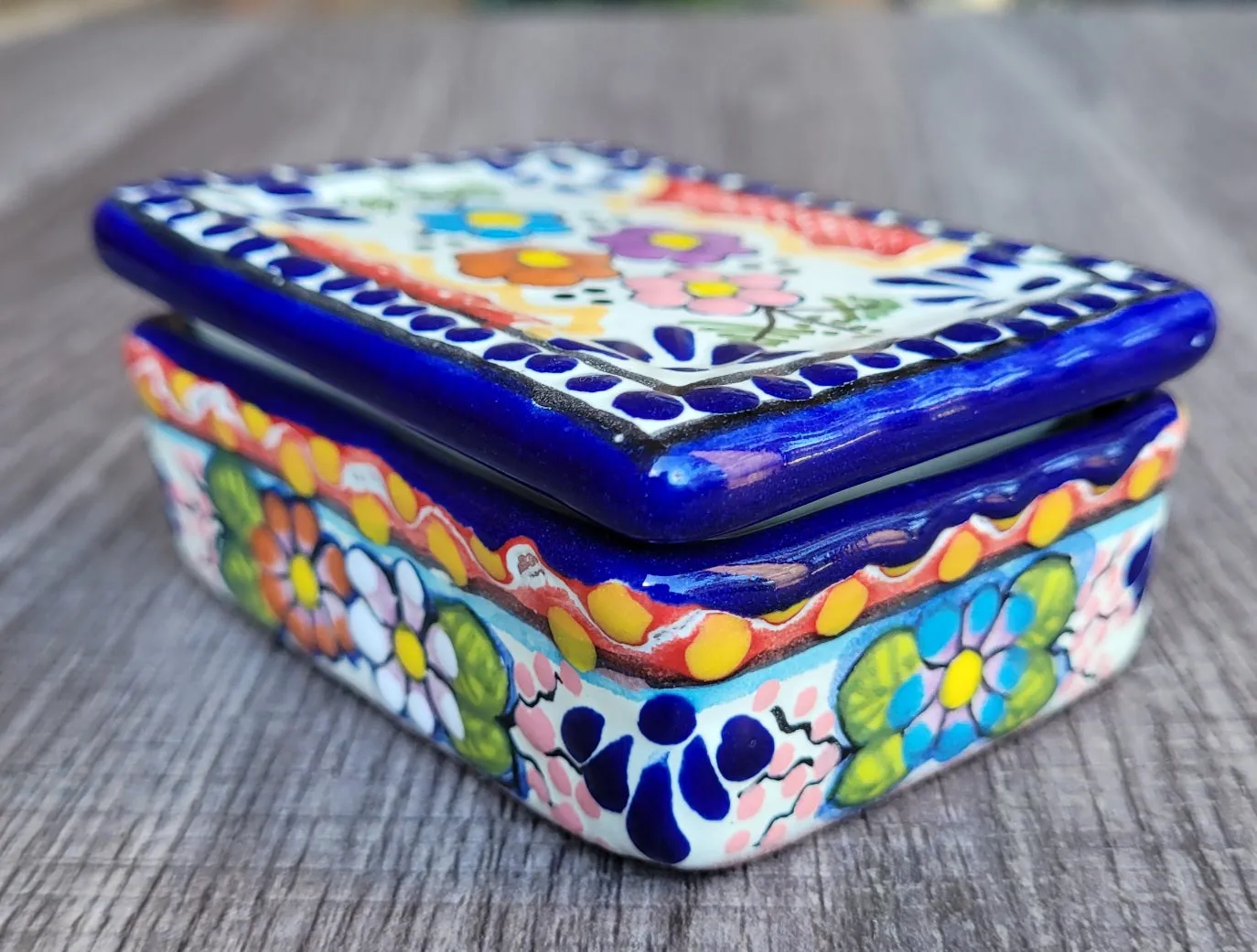 Flowers Talavera jewelry box