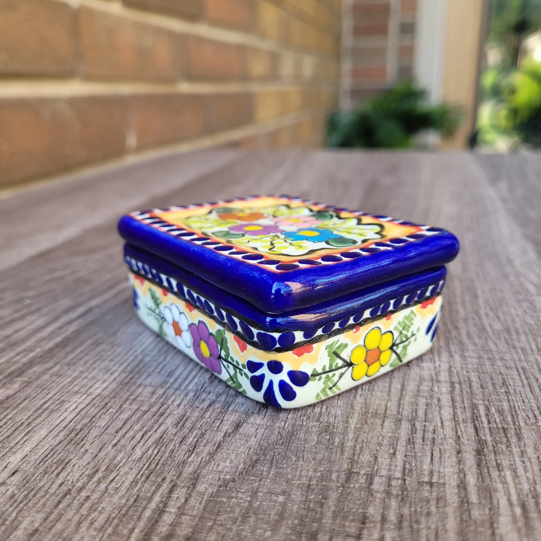 Flowers Talavera jewelry box