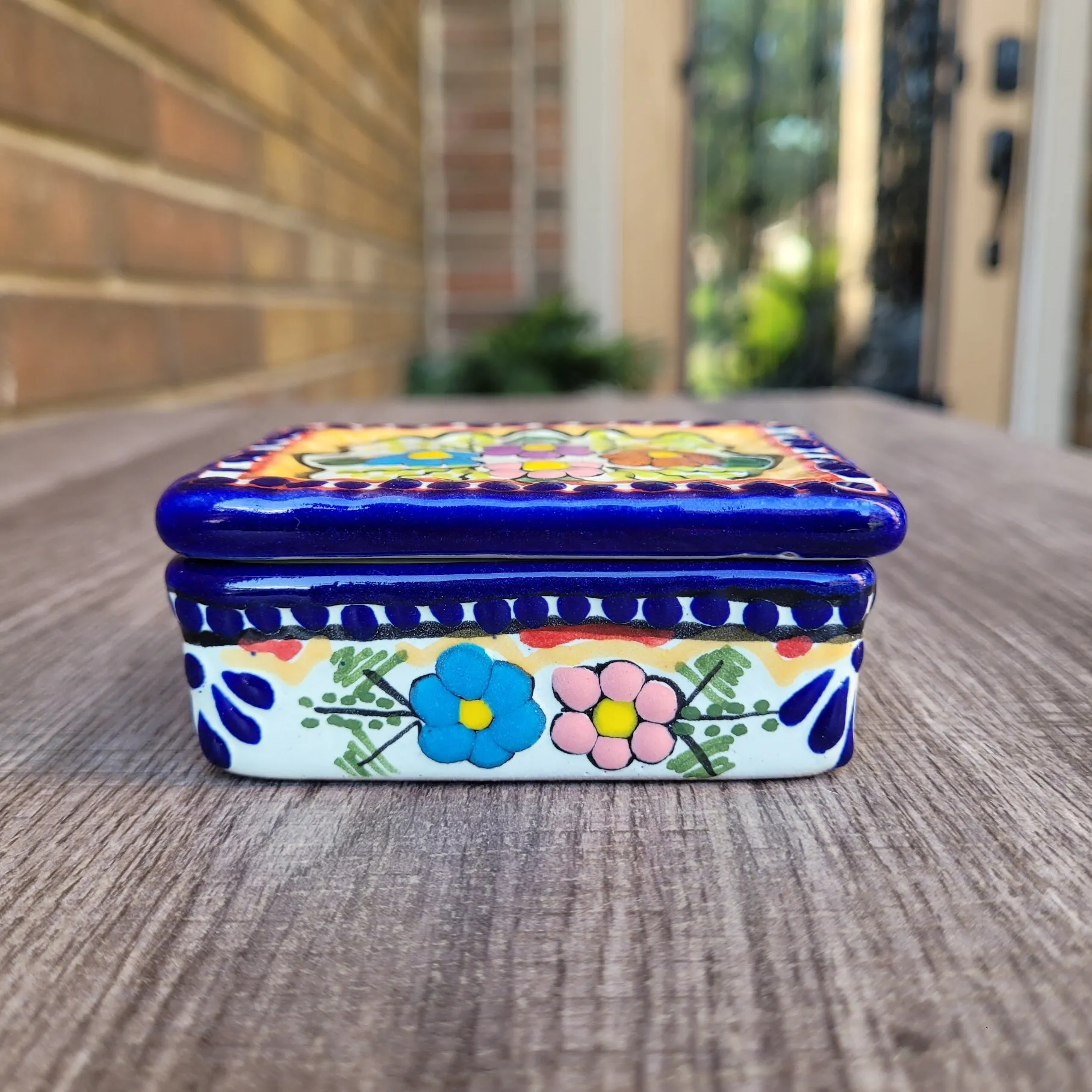 Flowers Talavera jewelry box