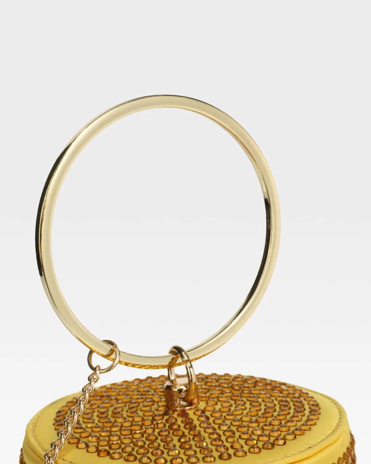 Gold Crystal Mini Barrel Bag