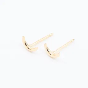 Gold Vermeil Tiny Crescent Moon Studs