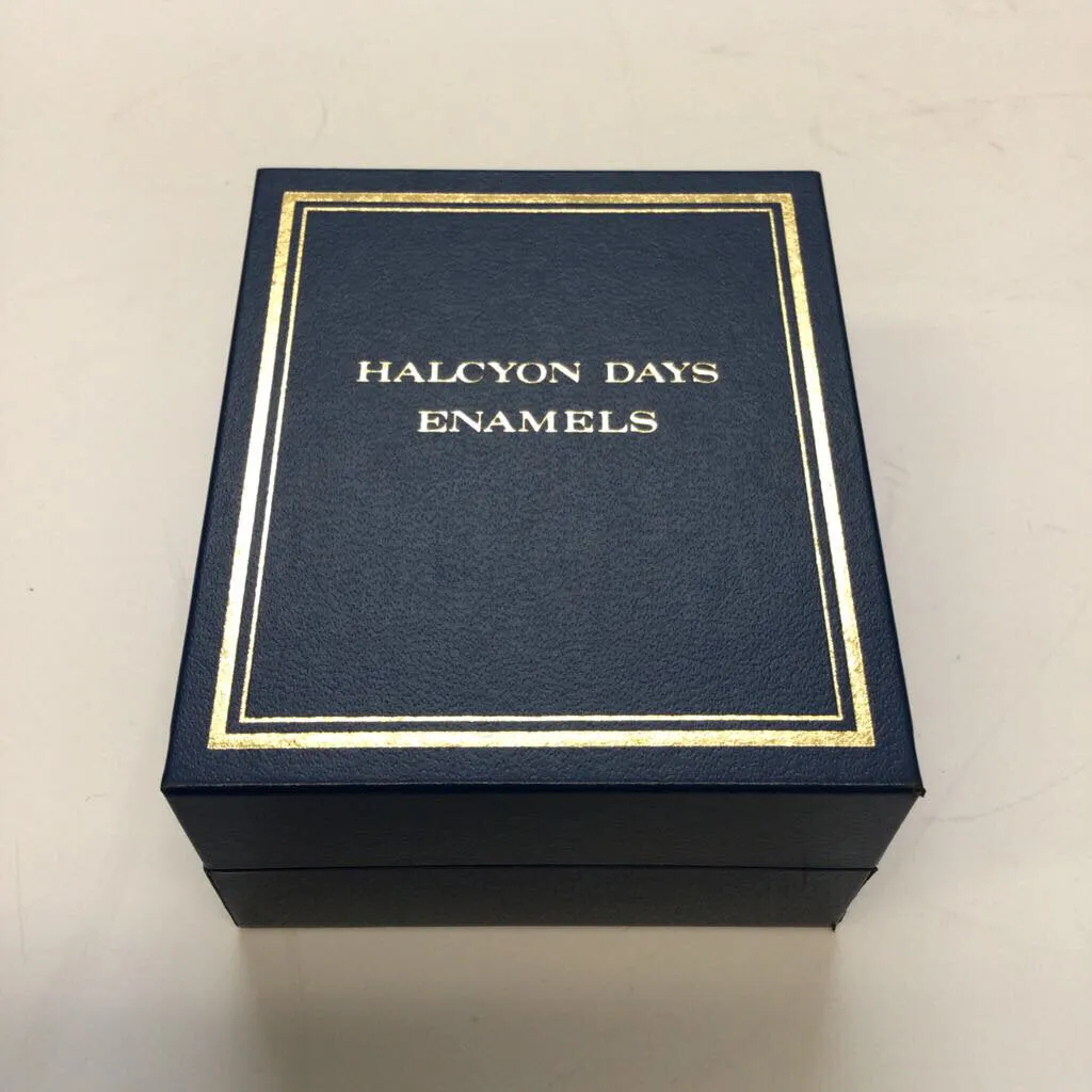 Vintage 1998 Halcyon Days Enamel Box in Original Packaging