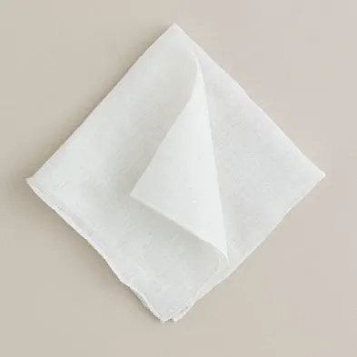 Linen White Pocket Square