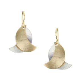 Marjorie Baer Silver Gold Crescent Moon Earrings