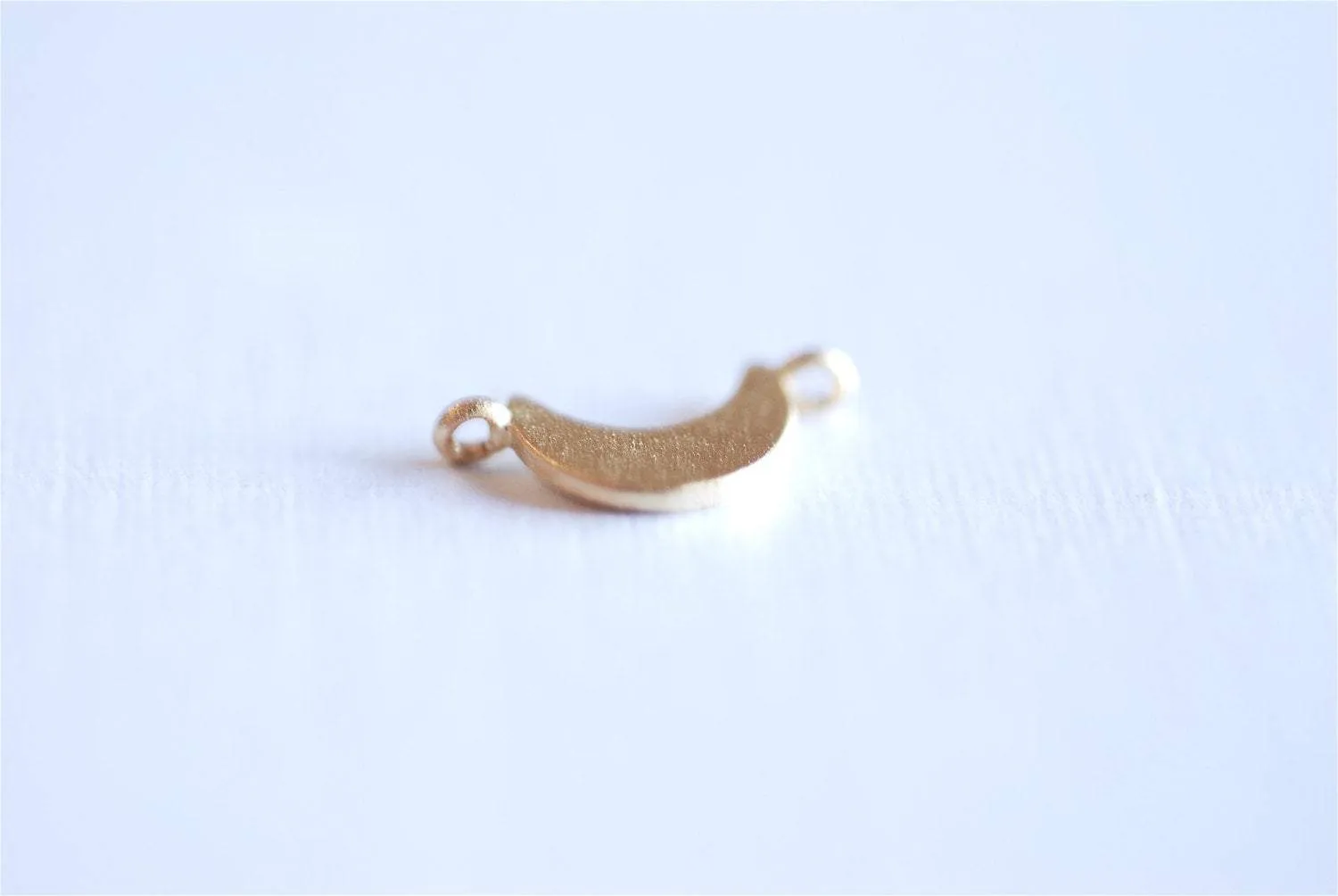 Matte Vermeil Wholesale Gold Crescent Moon Connector Charm- 22k gold plated Half Moon Connector, Spacer, Link, Sliced Moon, Gold Moon Connector, 267