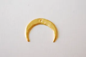 Matte Vermeil Wholesale Gold Hammered Crescent Moon Charm Pendant- 18k gold plated over sterling Silver Half Moon, Gold Double Horn Charm, Moon, 246