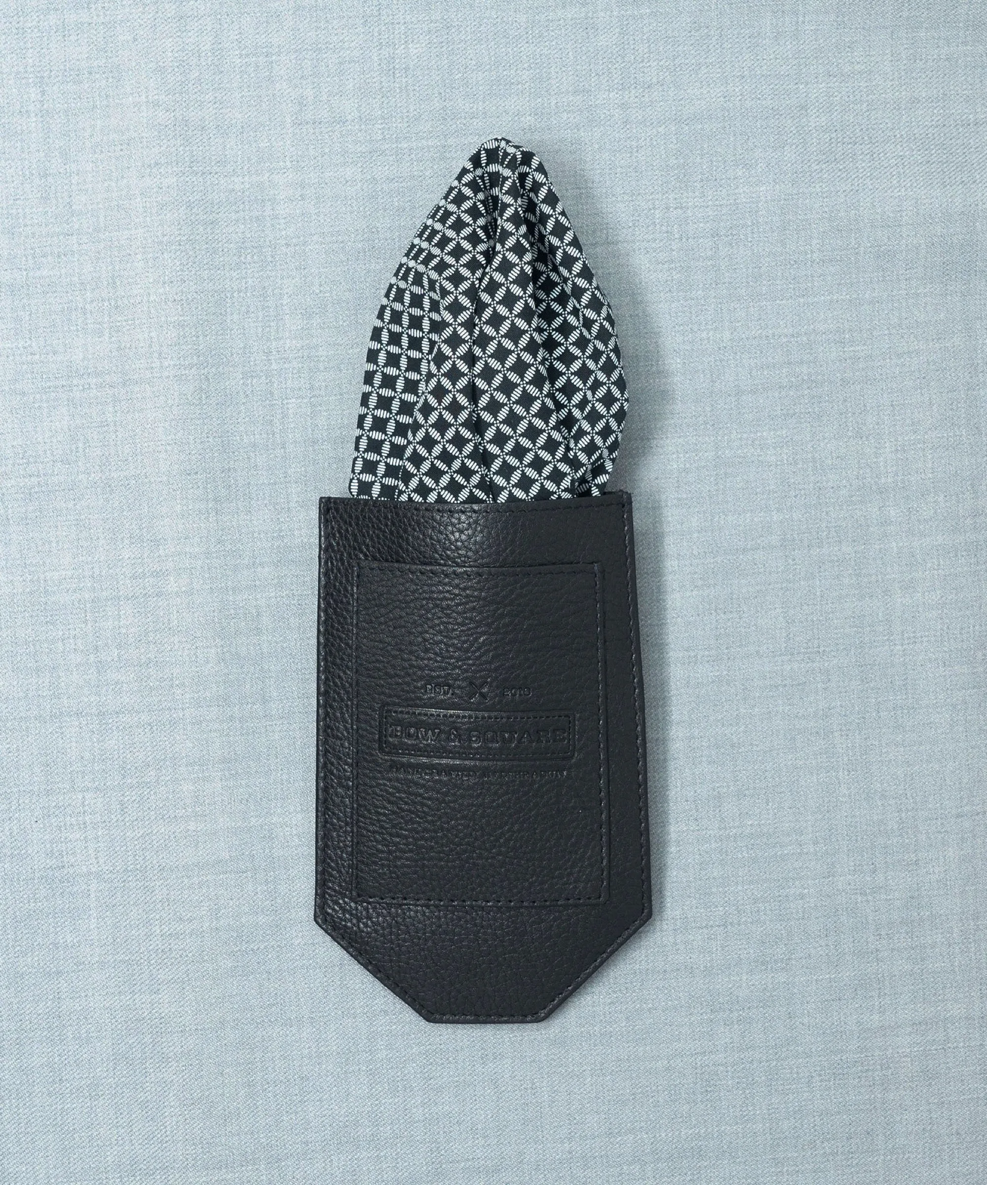 Monochrome  Black Pocket Square