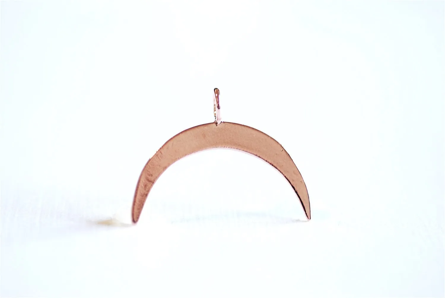 Pink Rose Wholesale Gold Vermeil Crescent Moon Charm Pendant- 22k rose gold plated Moon Charm, Gold Half Moon Charm, Double Horn Charm Pendant, 298