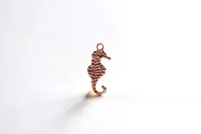 Pink Rose Wholesale Gold Vermeil Seahorse Charm- 22k gold plated Sterling Silver, Gold Sea life Charm, Gold Sea creature charm, gold plated charms,142