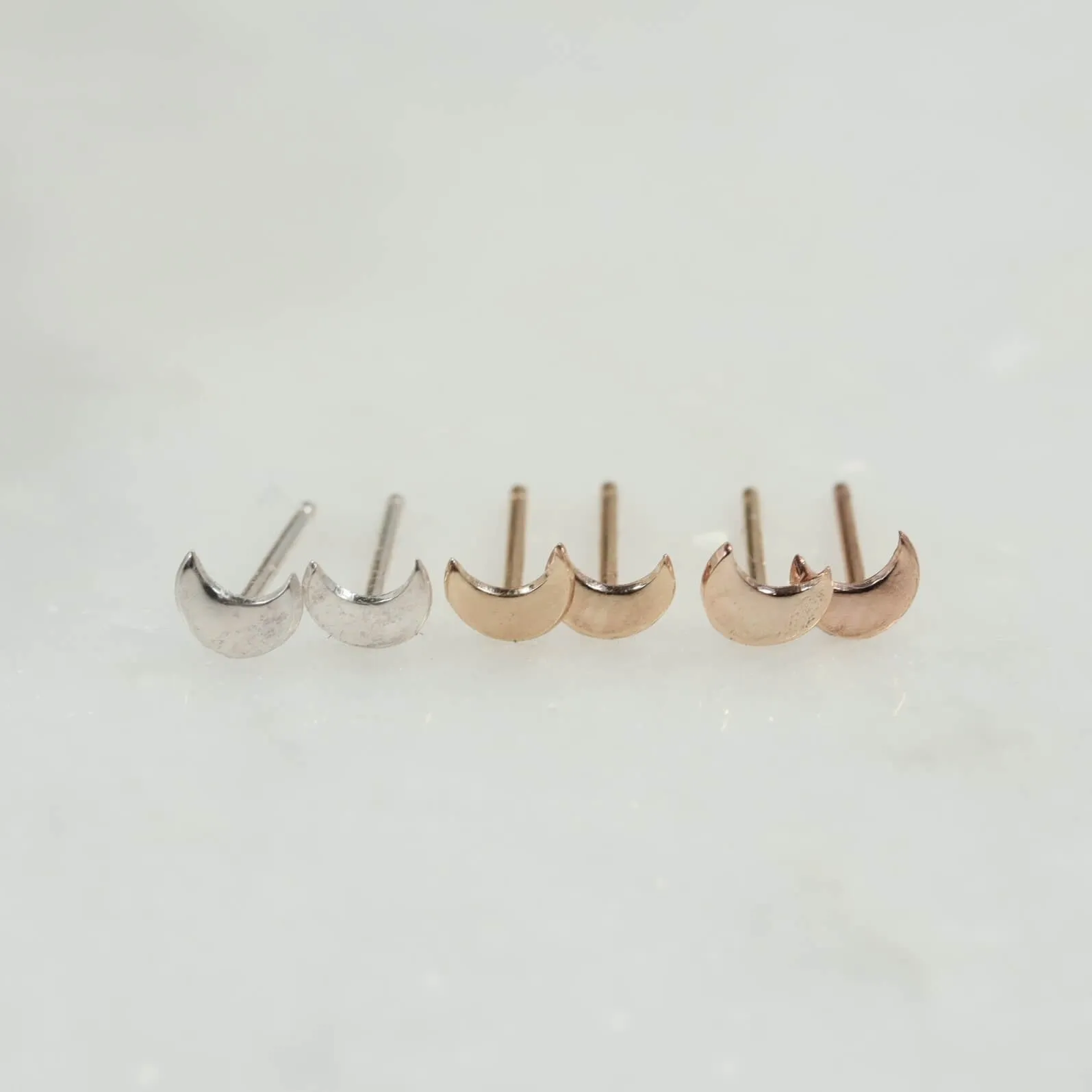 Post Earring Crescent Moon 3mm Choose Your Metal