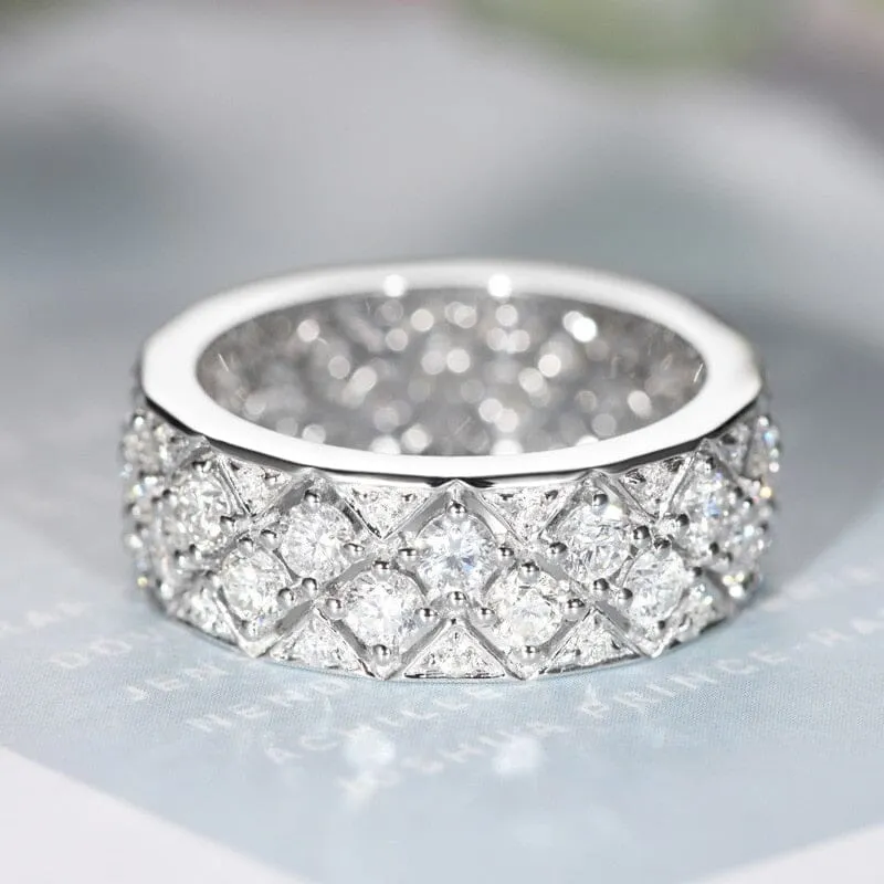 Prismatic Square Diamond Ring