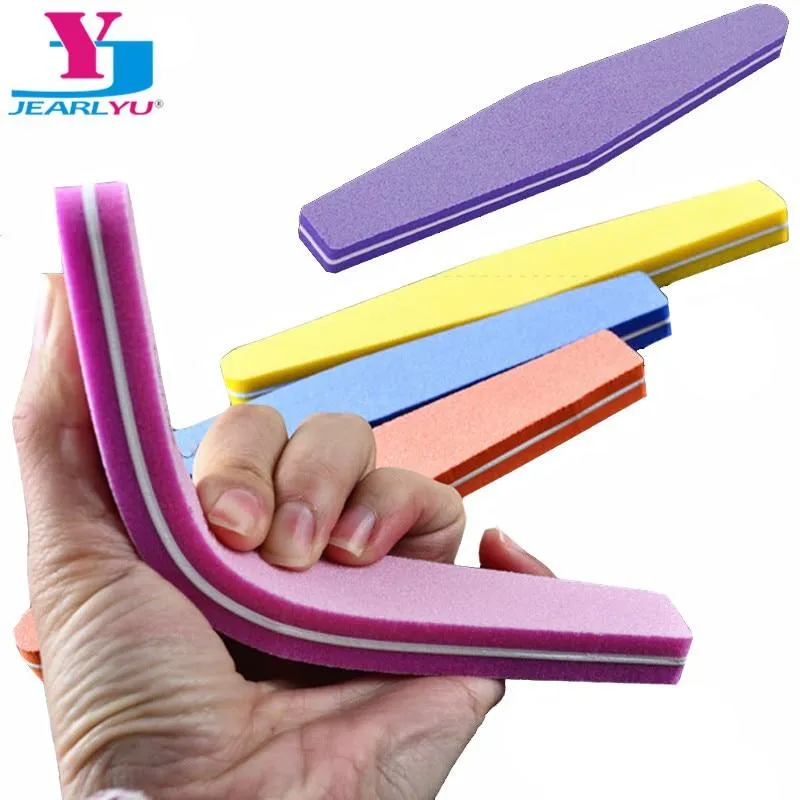 Professional Nail Files 10pcs Buffing Slim Crescent 100/180 Nail Beauty Tools Diamond Spong Block Polissoir Ongles Nail Tool