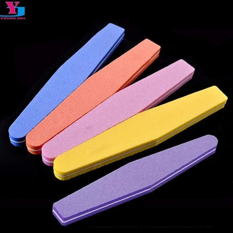 Professional Nail Files 10pcs Buffing Slim Crescent 100/180 Nail Beauty Tools Diamond Spong Block Polissoir Ongles Nail Tool