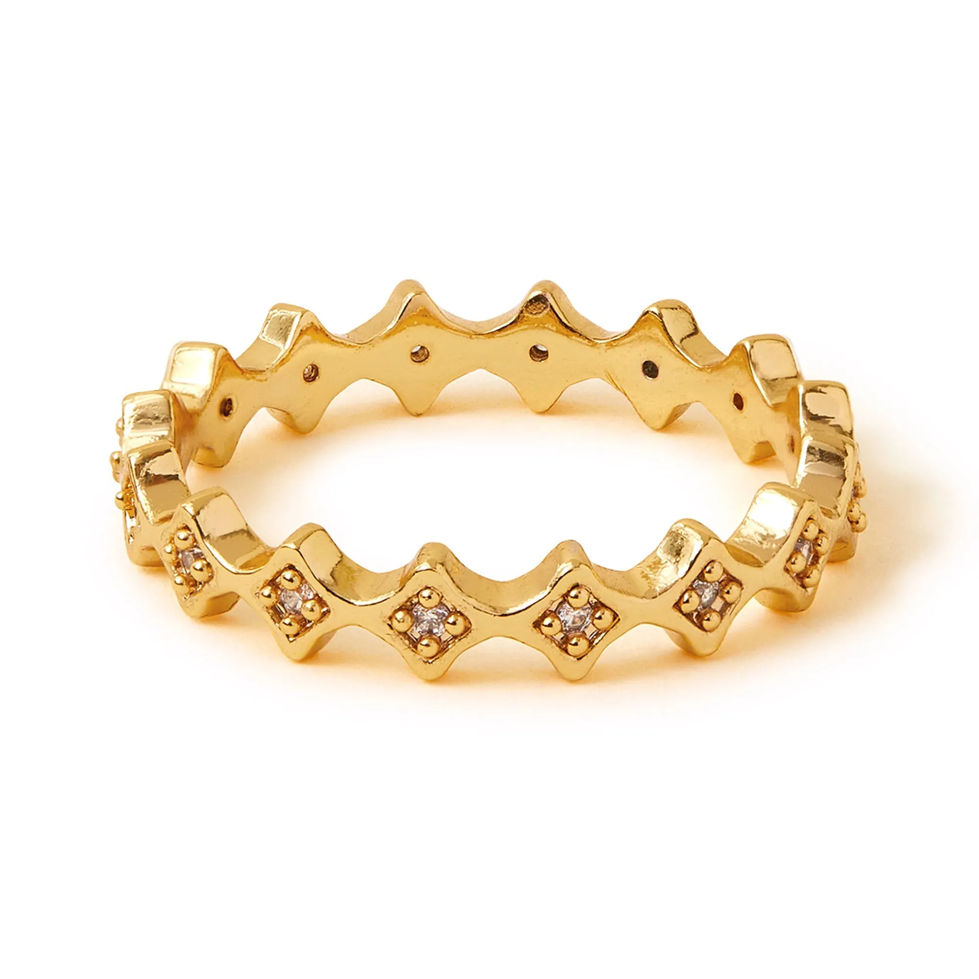 Real Gold-Plated Star Band Ring Gold-Large