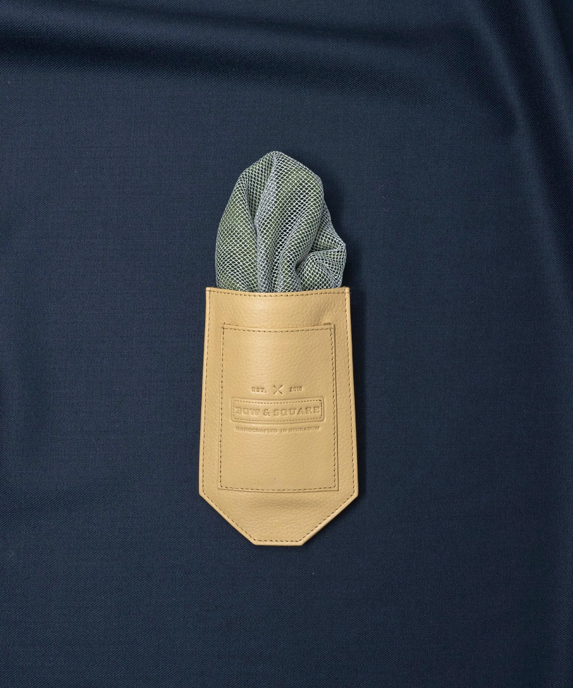 Regal Net Green Pocket Square