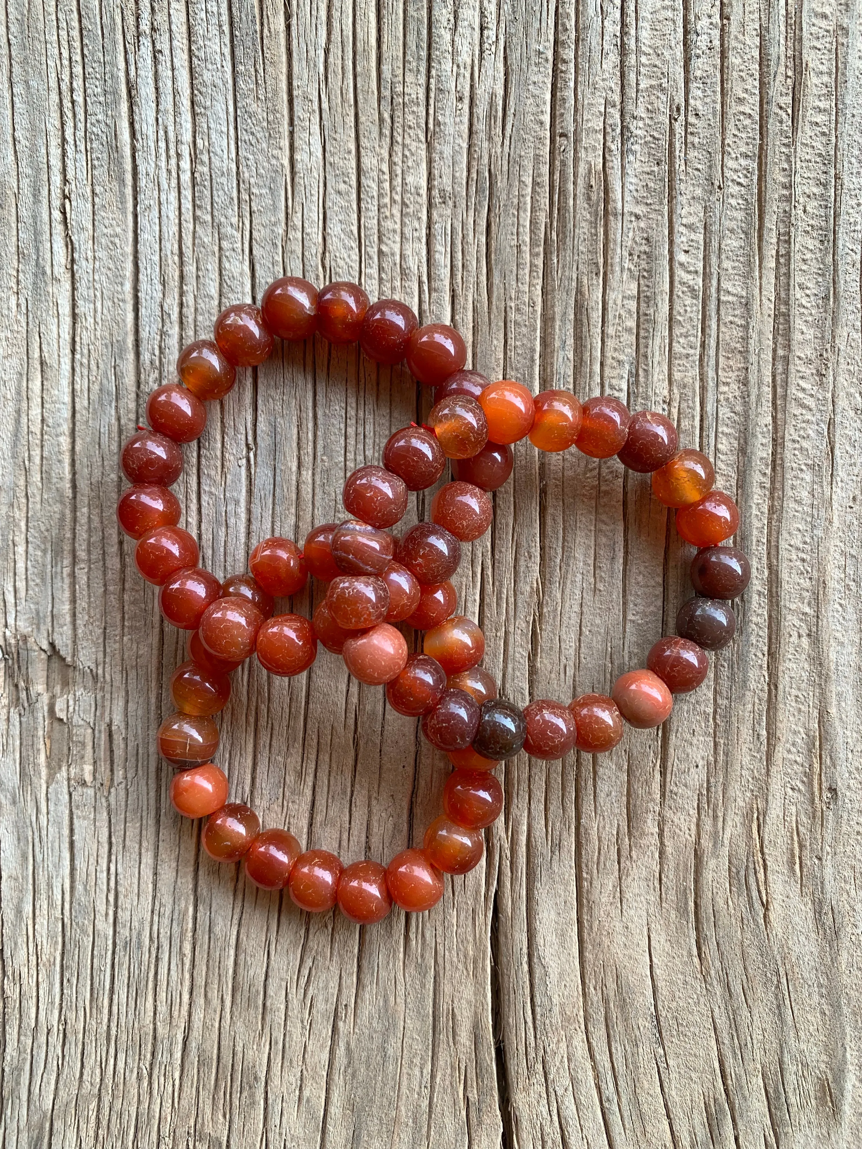 Round Carnelian Gemstone Round Beaded Bracelet