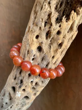 Round Carnelian Gemstone Round Beaded Bracelet