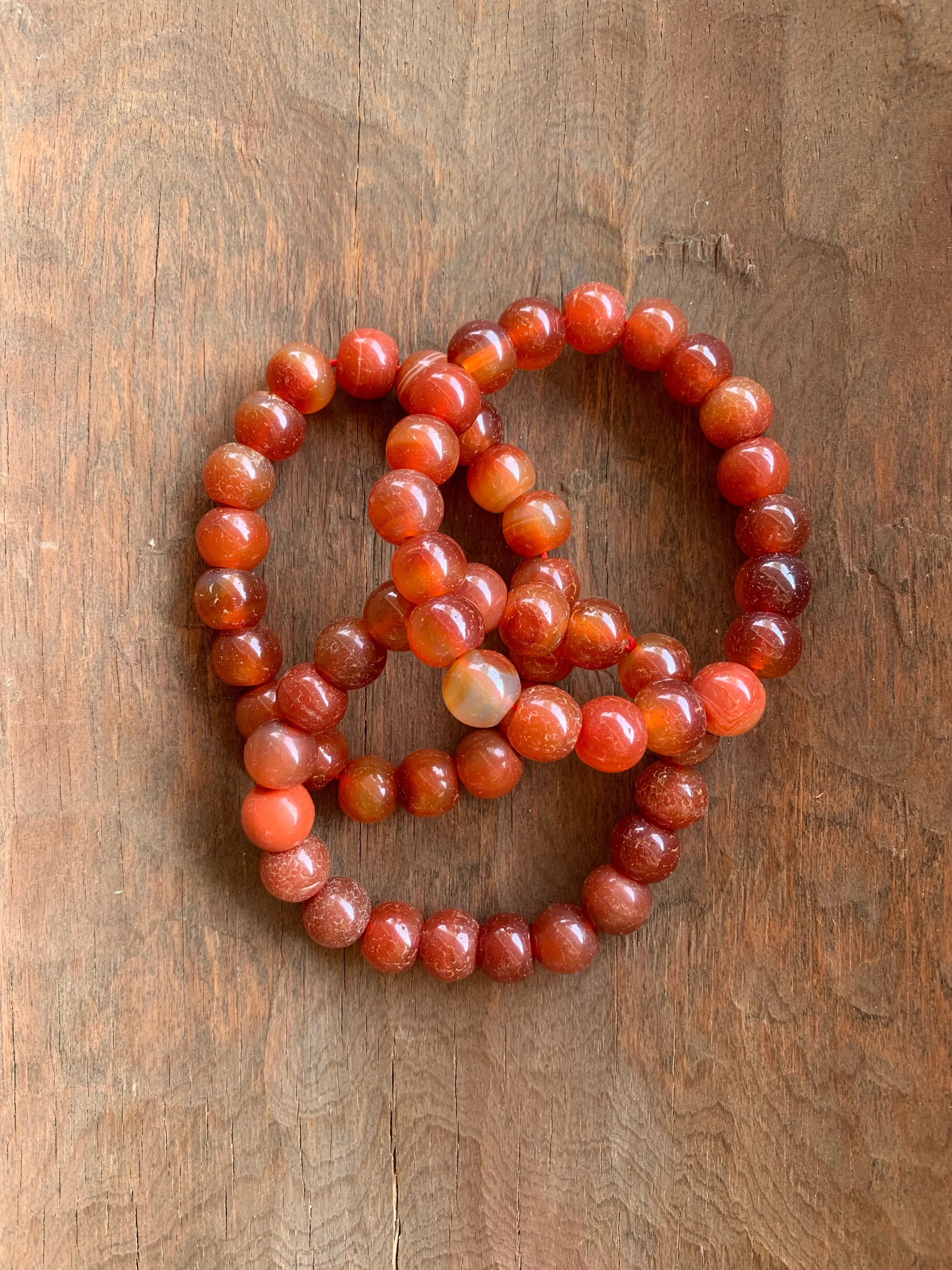 Round Carnelian Gemstone Round Beaded Bracelet