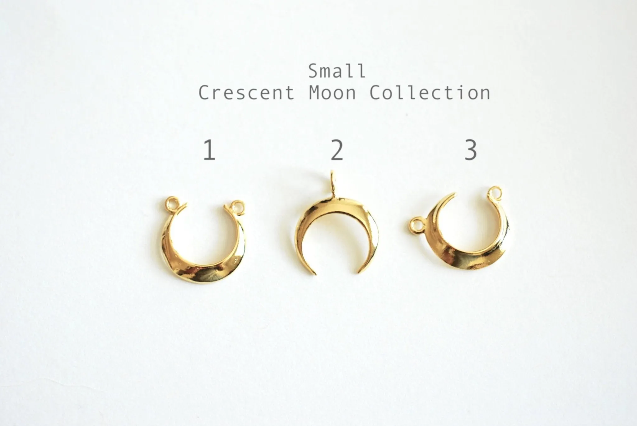 Shiny Gold Wholesale Crescent Moon Charm- 22k Gold plated 925 Sterling Silver, Vermeil Gold Moon Charm Pendant, Moon Connector, Ellipse, Upside down