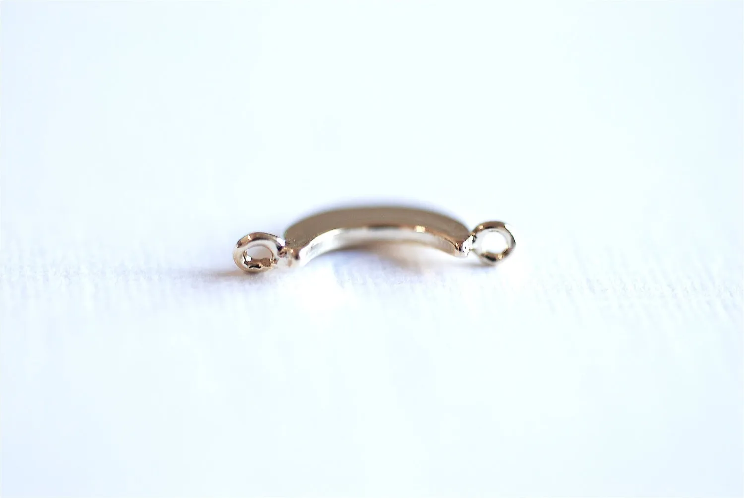 Shiny Vermeil Wholesale Gold Crescent Moon Connector Charm- 22k gold plated Half Moon Connector, Spacer, Link, Sliced Moon, Gold Moon Connector, 267