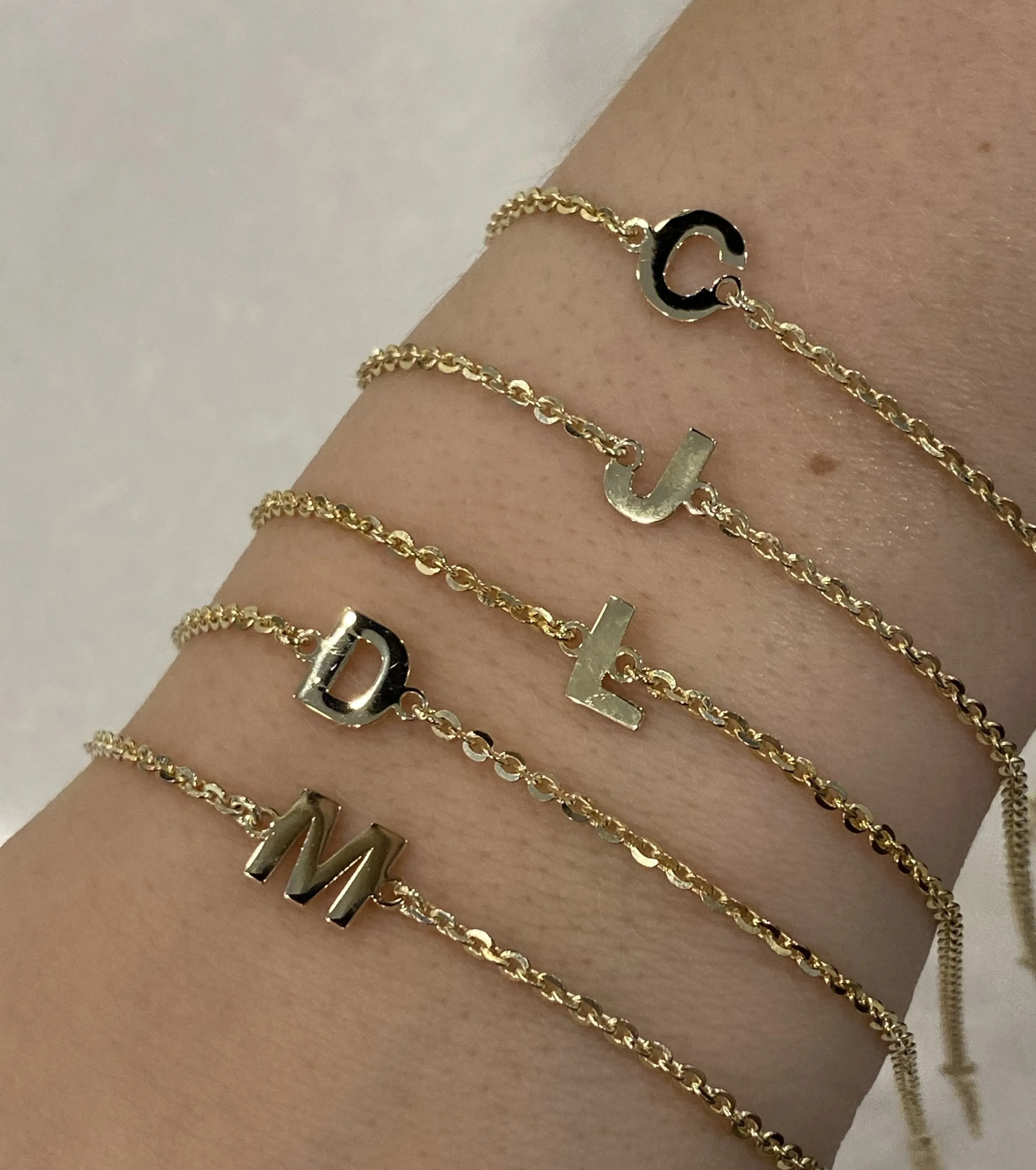 Single Initial Bracelet