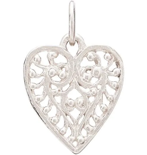 Small Filigree Heart Charm