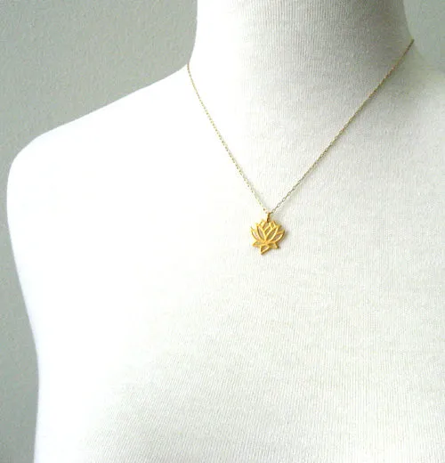 Small Lotus Flower Necklace