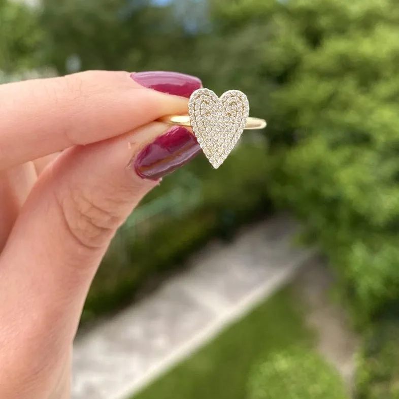 Small Pave Heart Ring