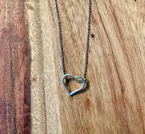 Small Silver Brushed Heart