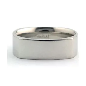 Square Platinum Wedding Band Ring