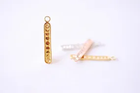 Vertical Moon Wholesale Phase Bar Charm - Vermeil Gold Sterling Silver Eclipse Moon Drop Charm Crescent Moon, Connecter Link, Moon and Star Bar, 522